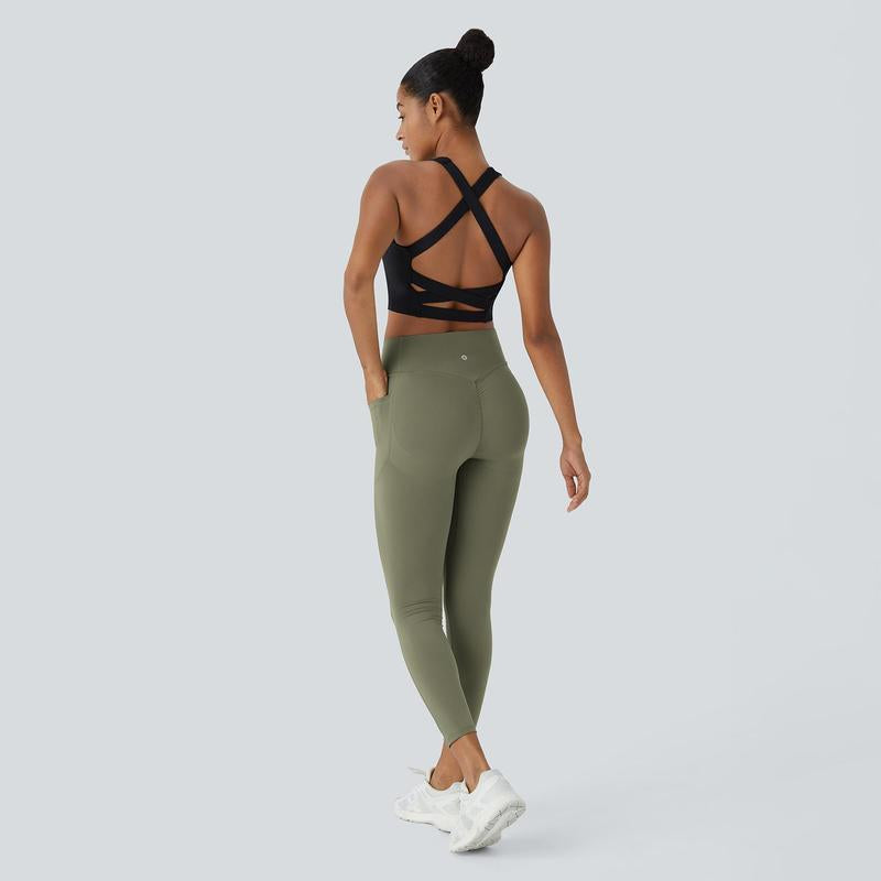 Halara Women'S Ultrasculpt Socinched High Waisted Scrunch Butt Lifting Tummy Control Side Pocket Training Leggings No Front Crotch Seam #Novatopfinds #Rushready2025 #Fall #Fallfasion