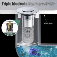 Bathroom Sink Stopper Hair Catcher, Universal Pop up Sink Drain Filter with Stainless Steel Filter Basket, Bathroom Sink Drain Strainer